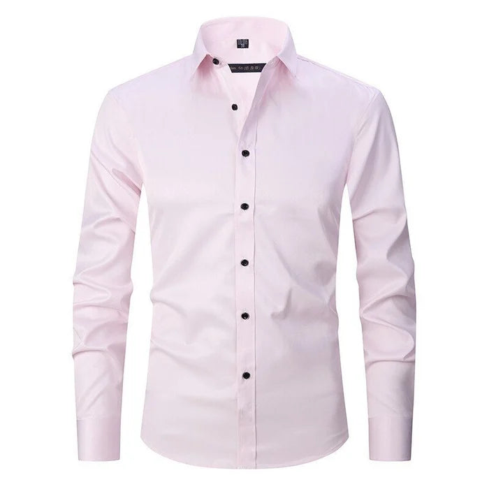 Norven | Dress Shirt Stretch Slim Fit Button-Front Long Sleeve
