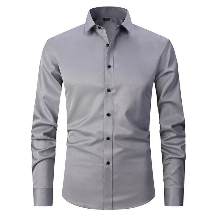 Norven | Dress Shirt Stretch Slim Fit Button-Front Long Sleeve