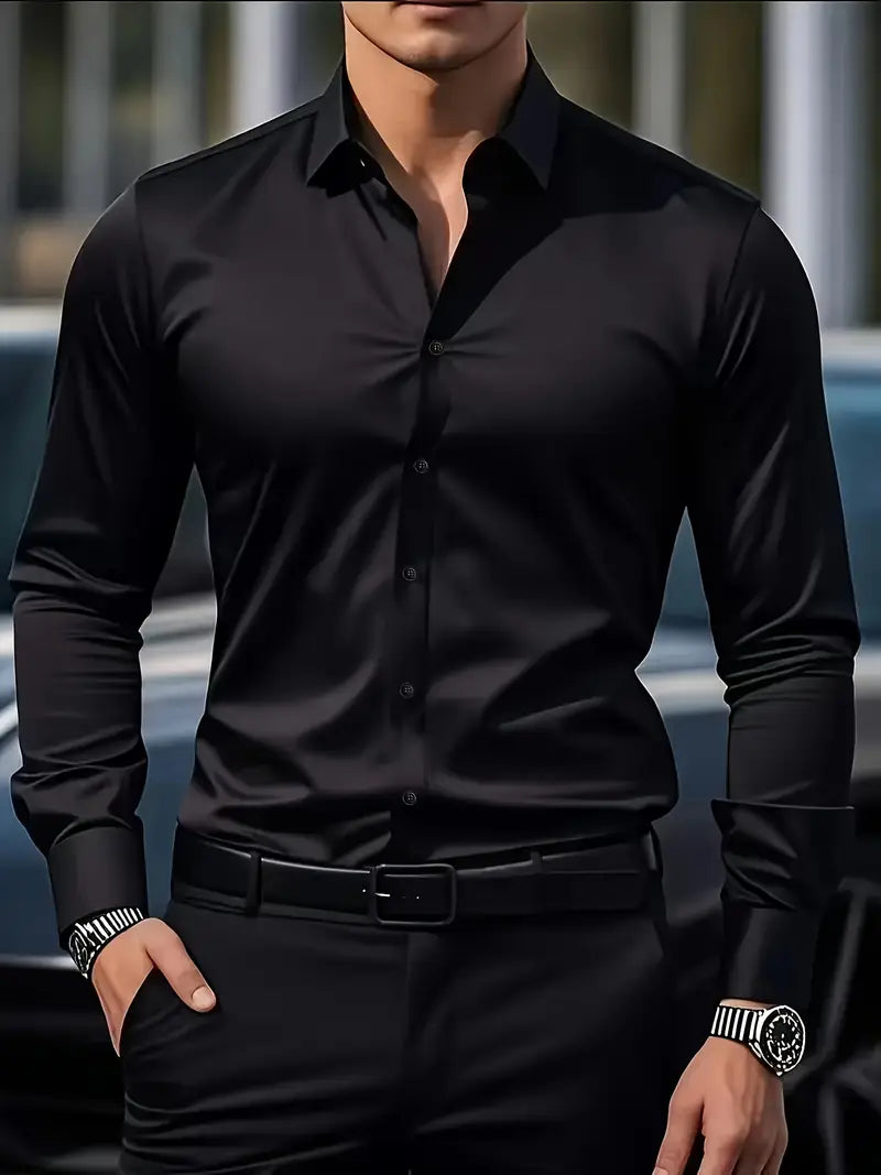Arven | Dress Shirt Pointed Collar Long Sleeve Button-Down