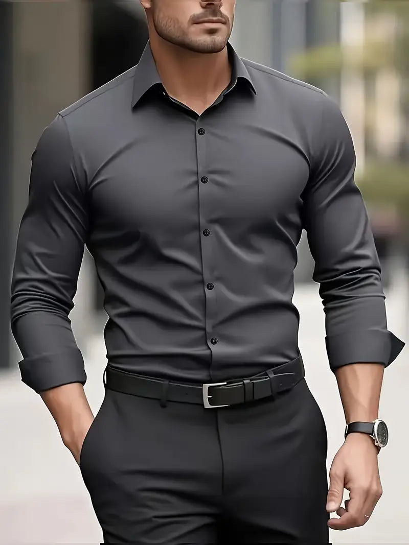 Arven | Dress Shirt Pointed Collar Long Sleeve Button-Down