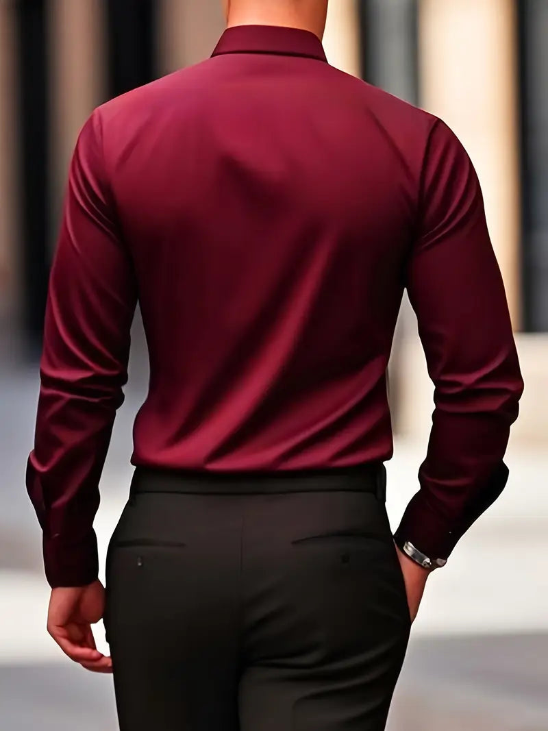 Arven | Dress Shirt Pointed Collar Long Sleeve Button-Down