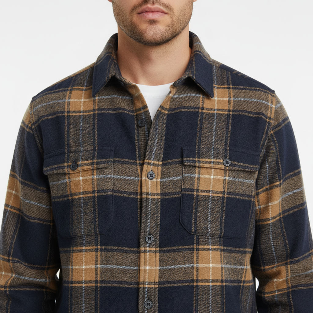 Relveck | Flannel Shirt Brushed Cotton Button-Down Tailored Fit