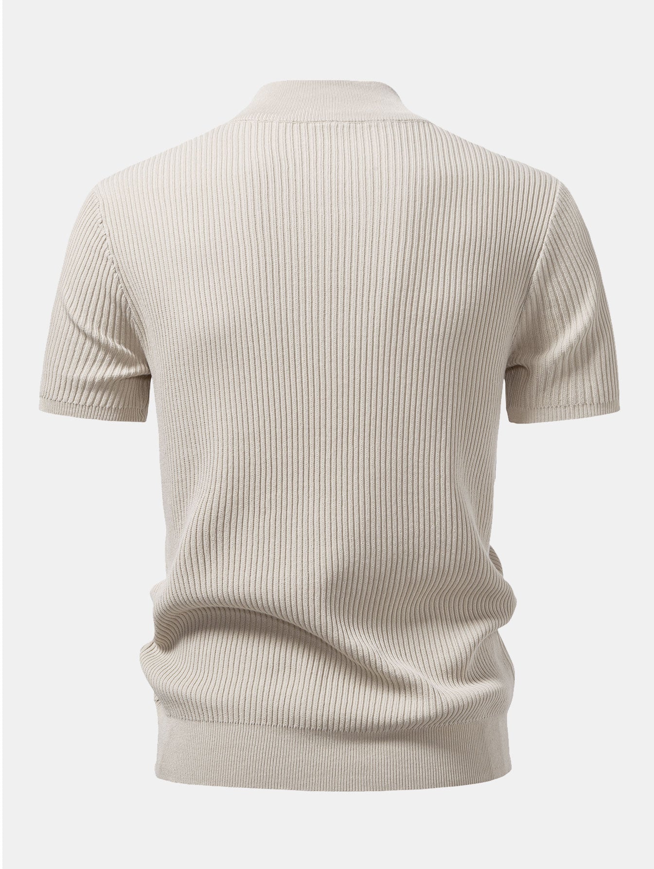 Colvax | Fit Shirt Mock Neck Ribbed Knit Viscose Blend