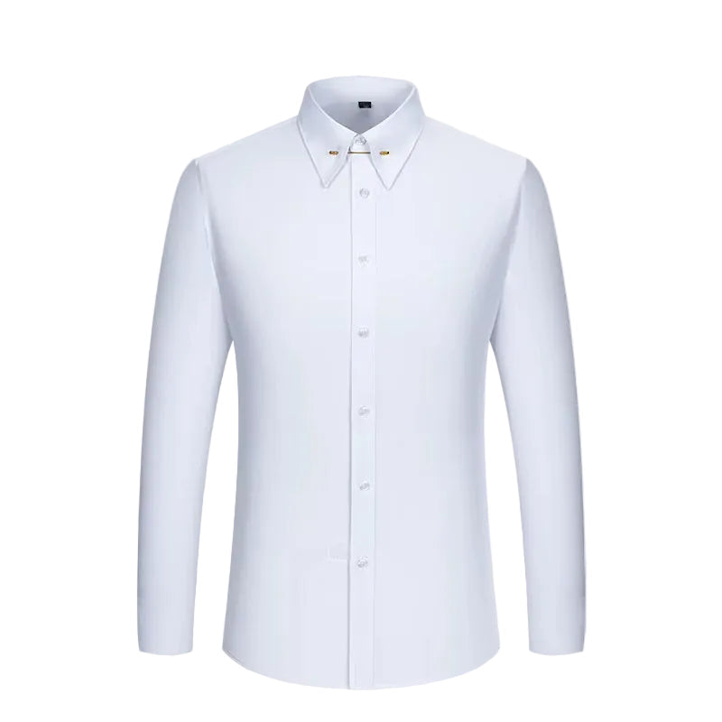 Stravan | Dress Shirt French Cuffs Collar Bar Detail