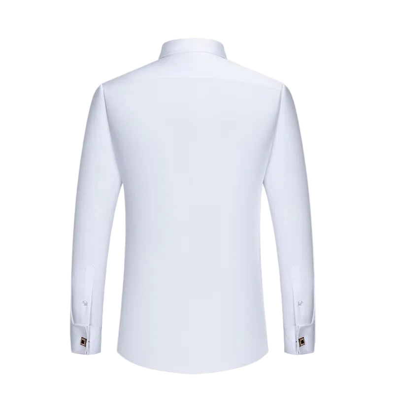 Stravan | Dress Shirt French Cuffs Collar Bar Detail