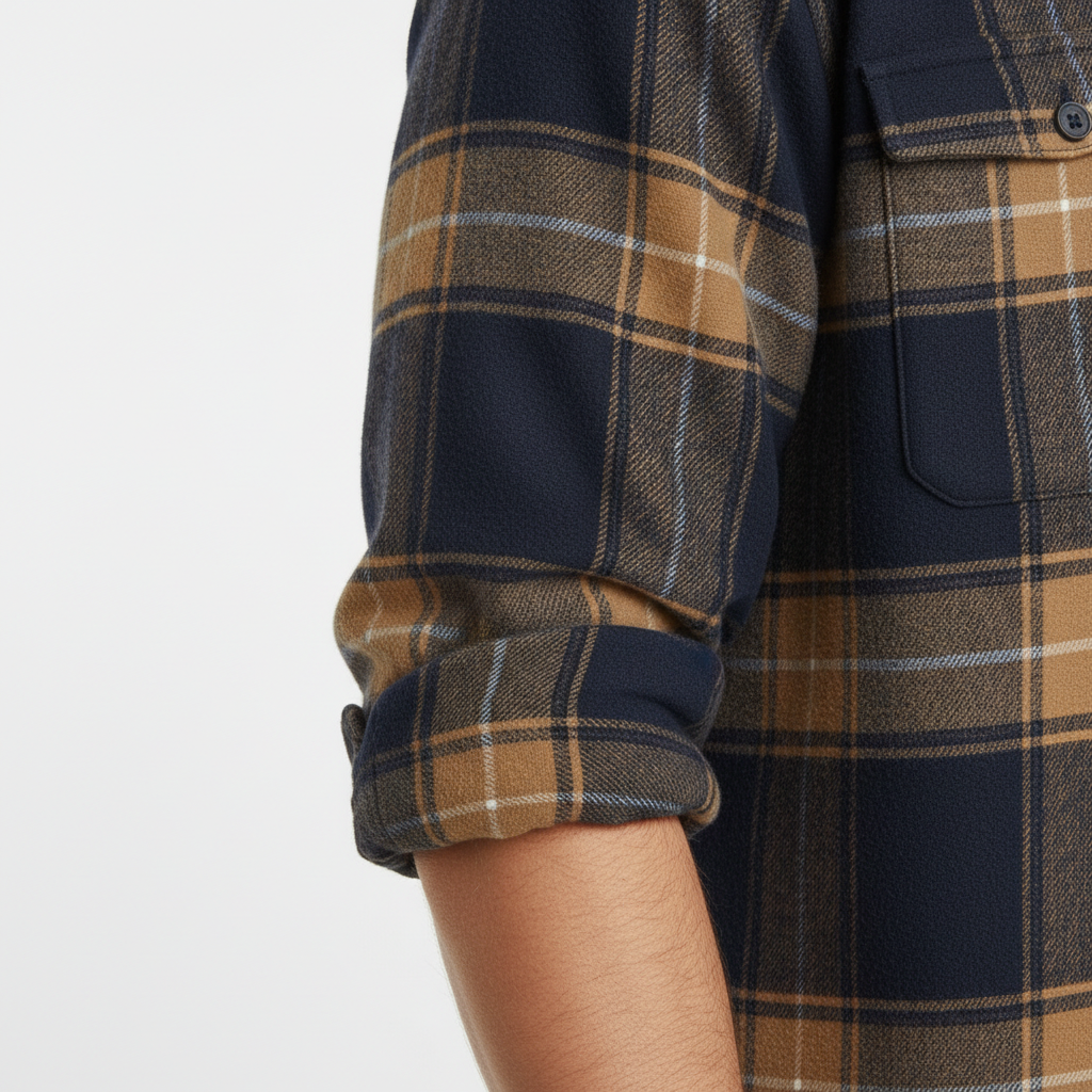 Relveck | Flannel Shirt Brushed Cotton Button-Down Tailored Fit