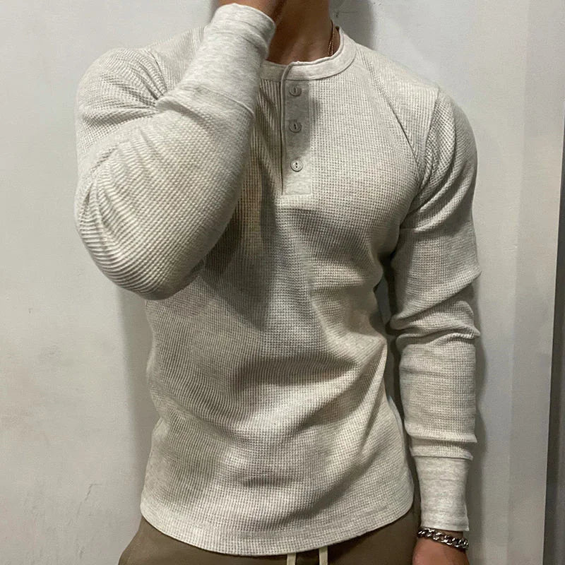 Graven | Fit Shirt Waffle Knit Henley Slim Cut