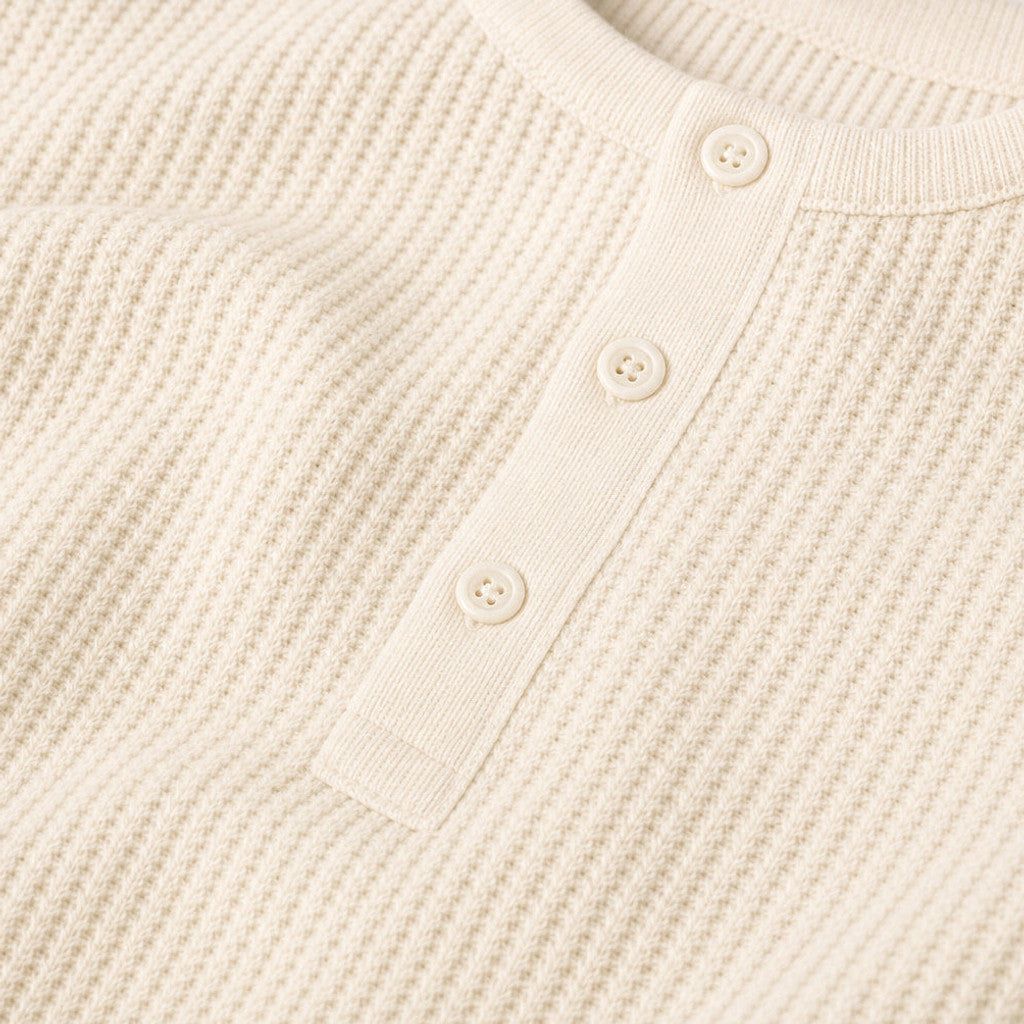 Anselm | Henley T Shirt Waffle Knit