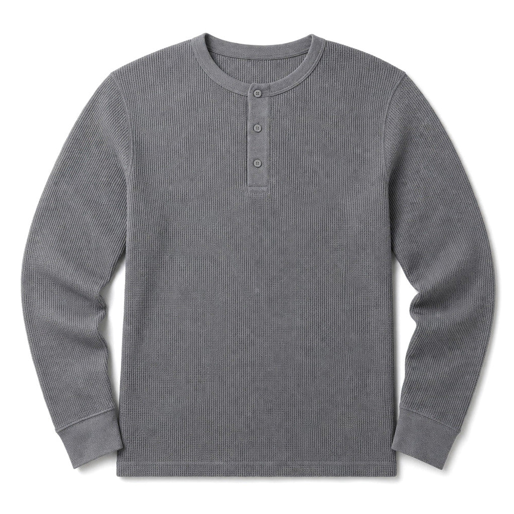 Anselm | Henley T Shirt Waffle Knit