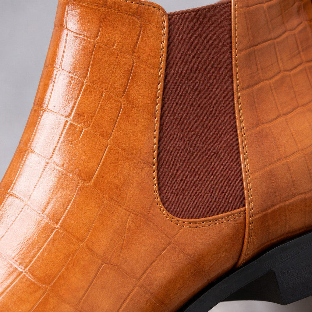 Arlington | Leather Chelsea Boots Croc Embossed