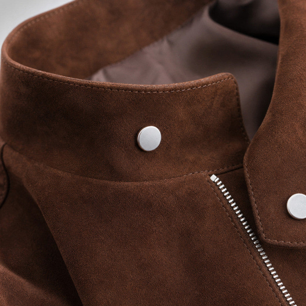 Arnaud | Suede Bomber Jacket Dark Brown
