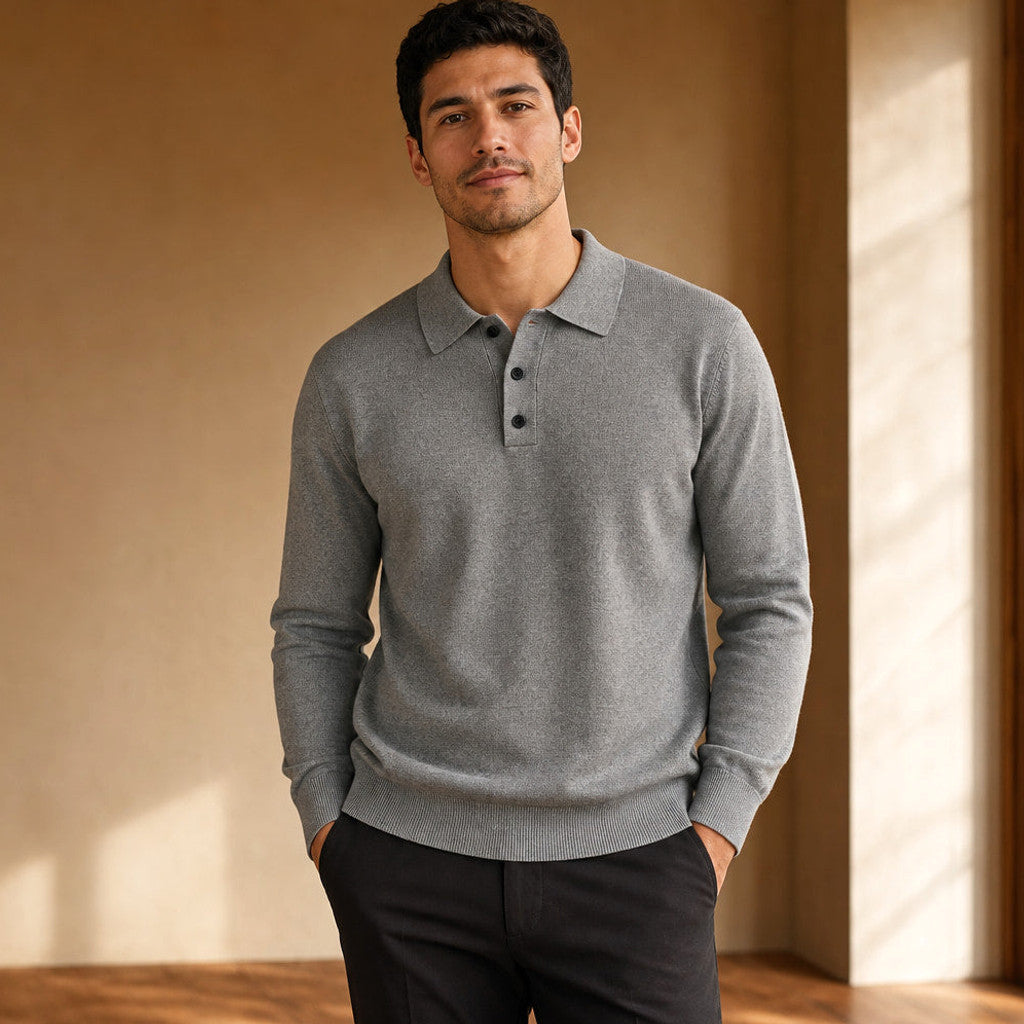 Ashford | Knit Polo Shirt Fine-Gauge Cotton – Product Photo