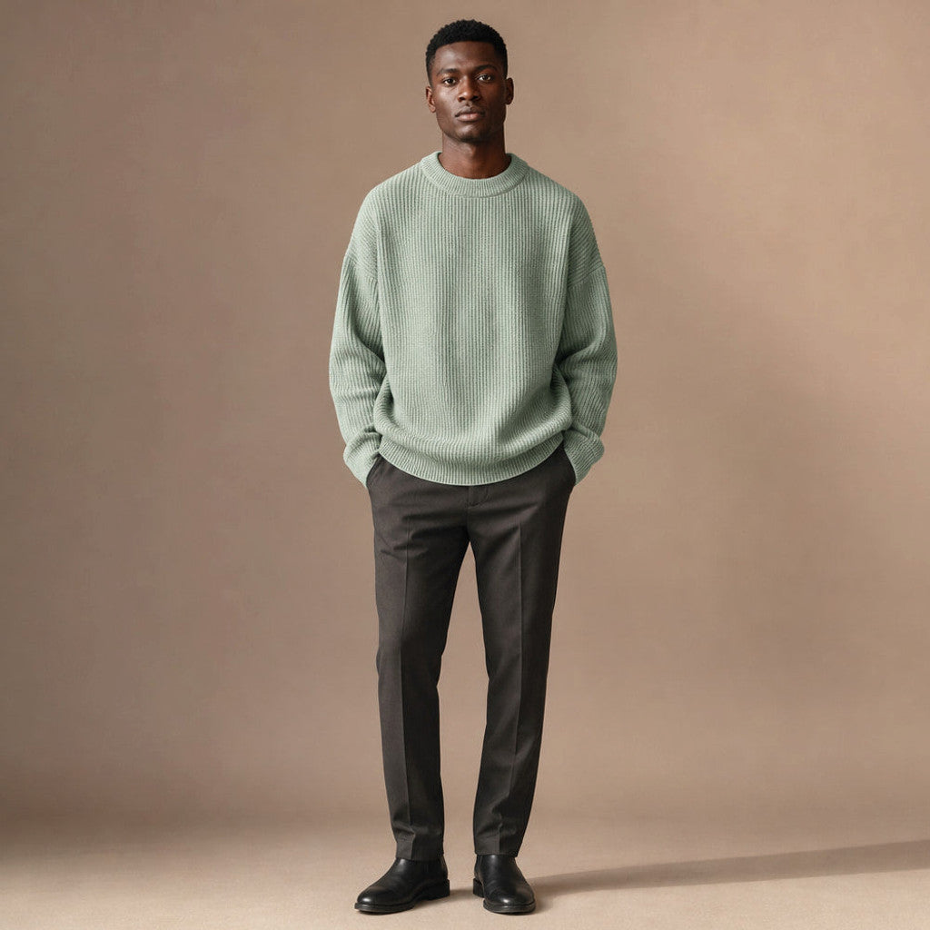 Beaumont | Ribbed Crewneck Drop Shoulder