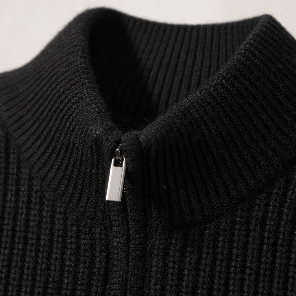 Bedford | Quarter Zip Jumper Ribbed Knit – Product Photo