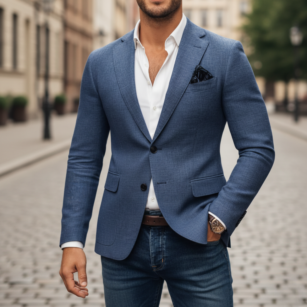 Colvern | Blazer Structured Woven Single Button Slim Fit