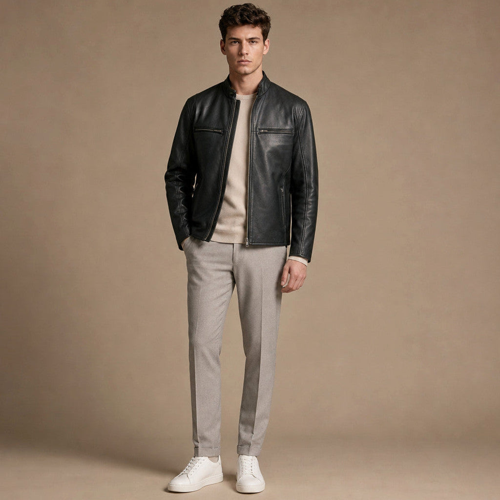 Denton | Cafe Racer Jacket Sheepskin Black