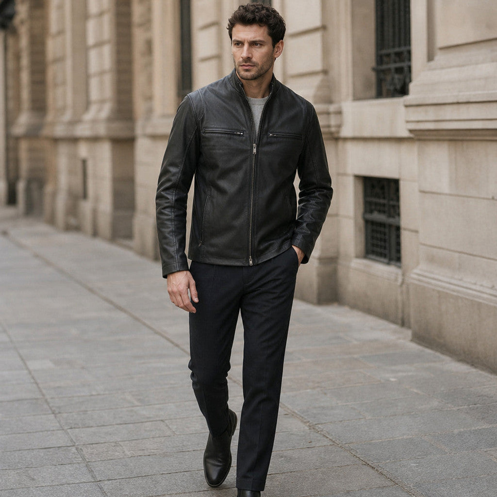 Denton | Cafe Racer Jacket Sheepskin Black