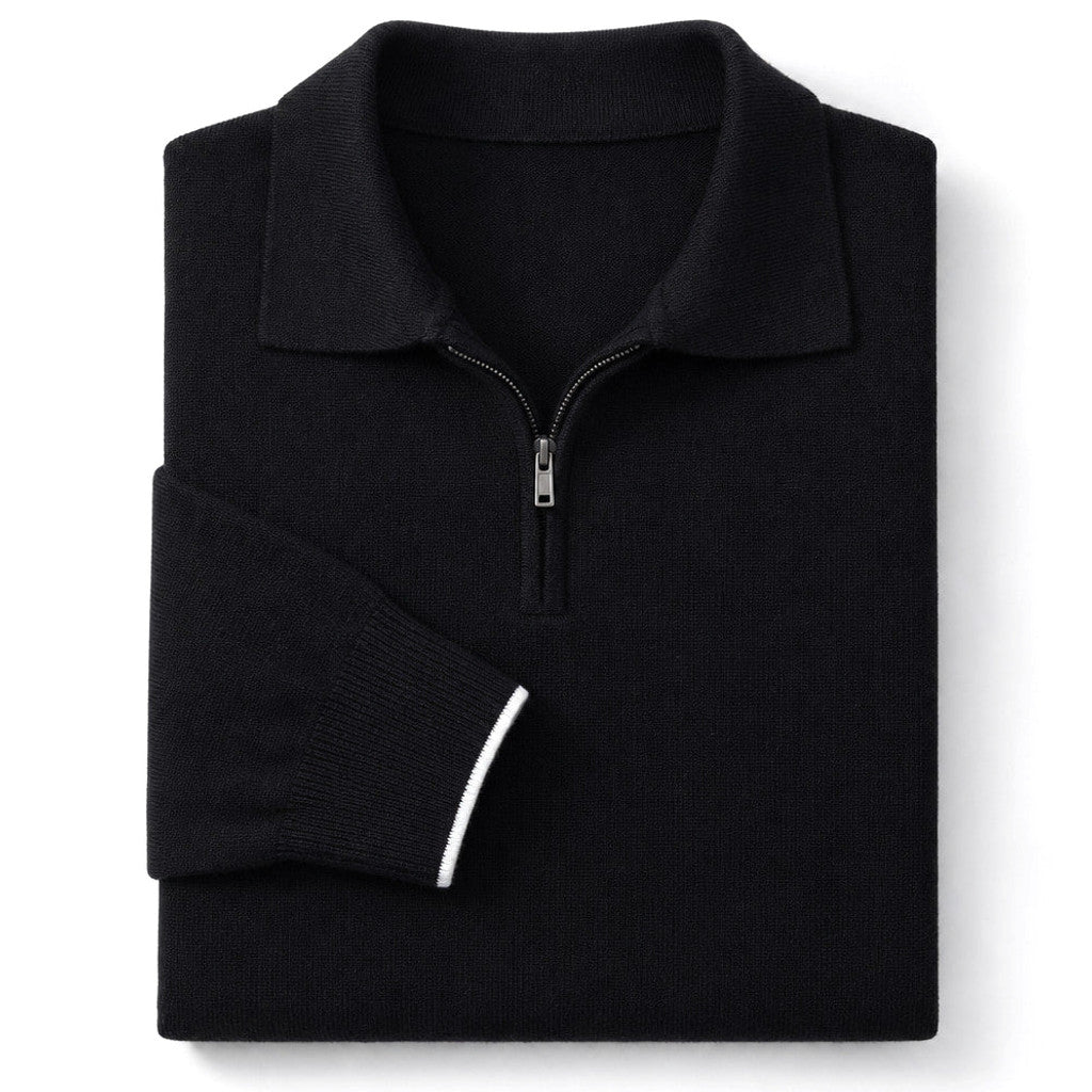 Devereux | Quarter Zip Knit Polo Shirt