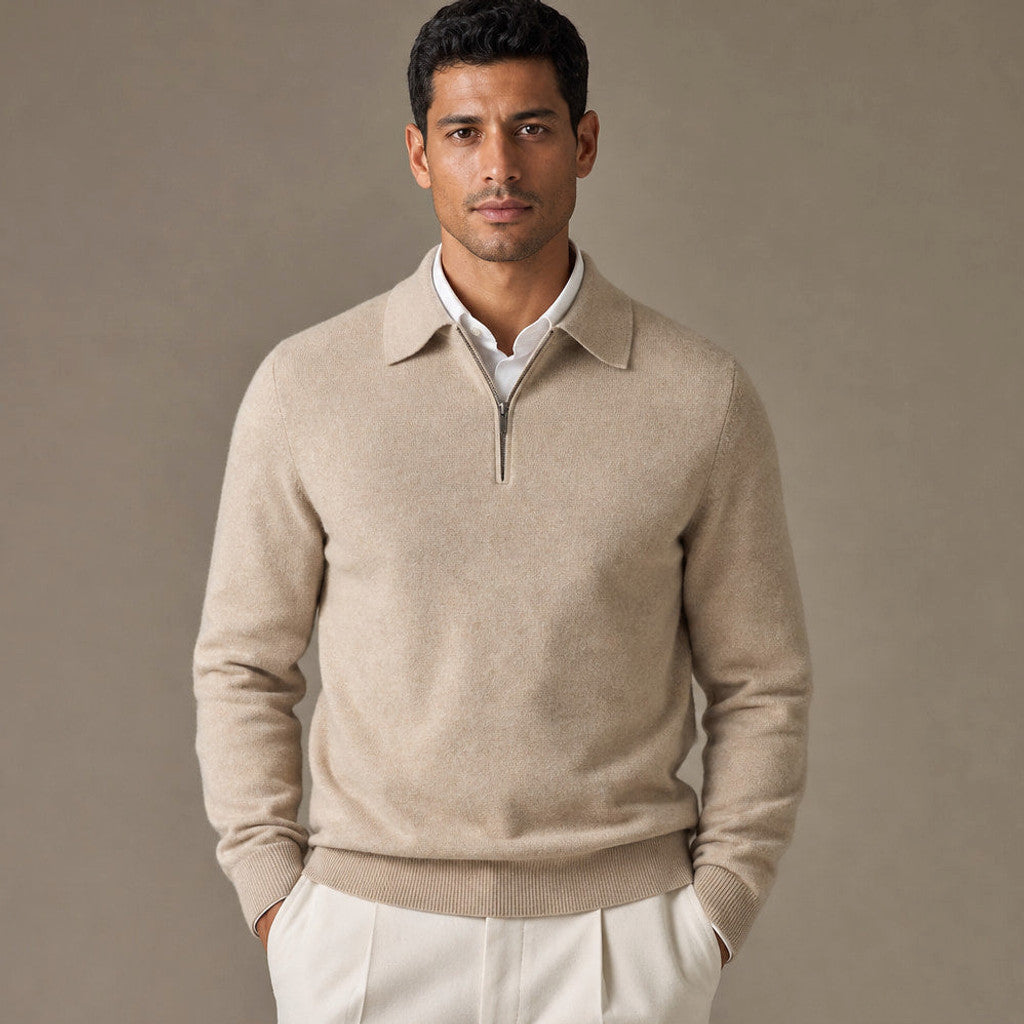 Devereux | Quarter Zip Knit Polo Shirt