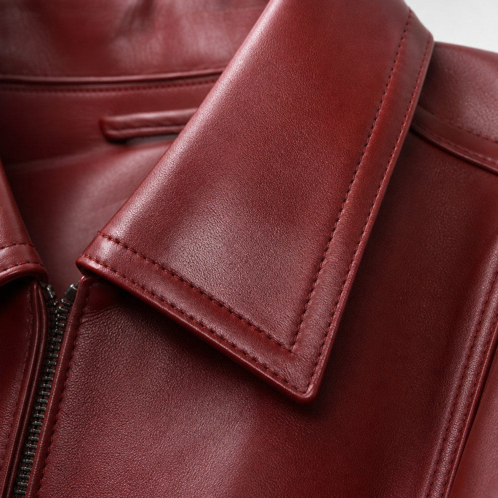 Douglas | Biker Jacket Sheepskin Brick Red