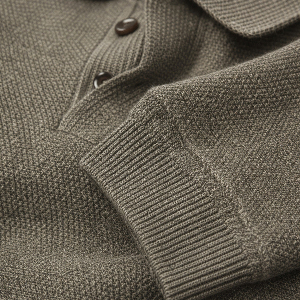 Drayton | Knit Polo Shirt Long Sleeve – Product Photo