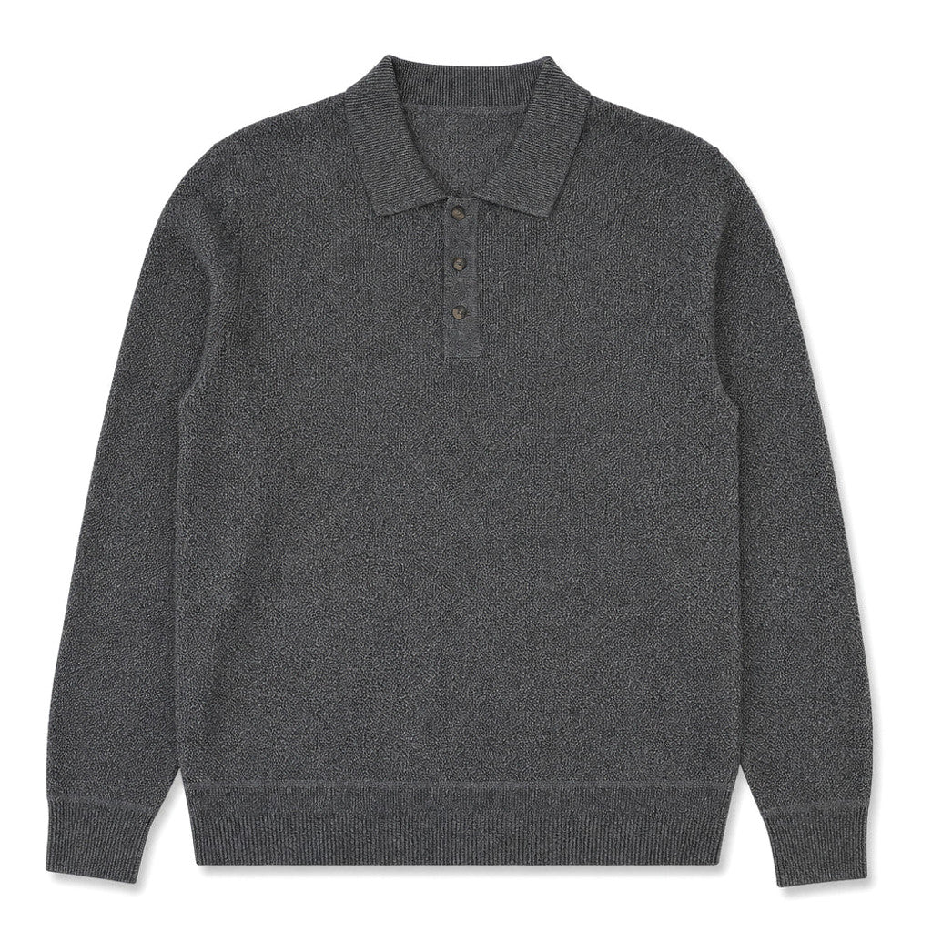 Drayton | Knit Polo Shirt Long Sleeve – Product Photo