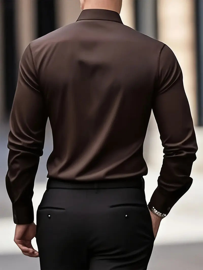 Arven | Dress Shirt Pointed Collar Long Sleeve Button-Down