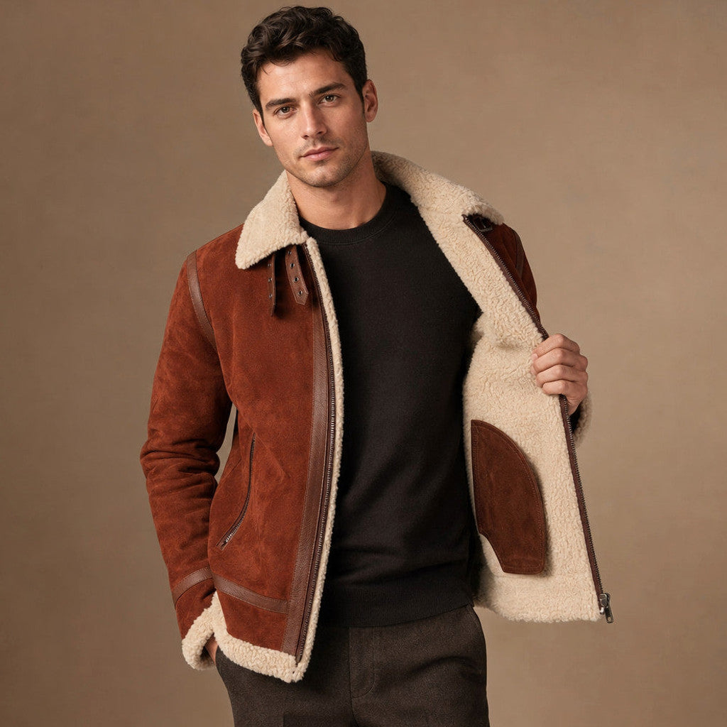Edwick | Aviator Jacket Shearling Brown