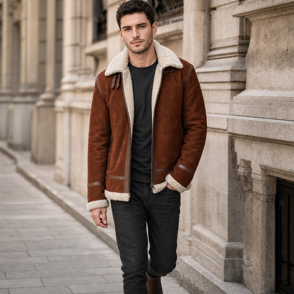 Edwick | Aviator Jacket Shearling Brown