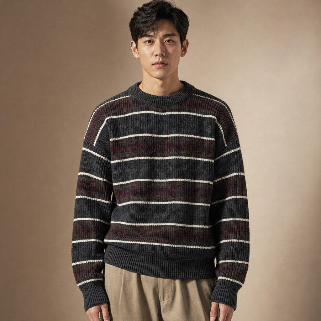 Elwood | Crewneck Jumper Ribbed Knit Drop Shoulder