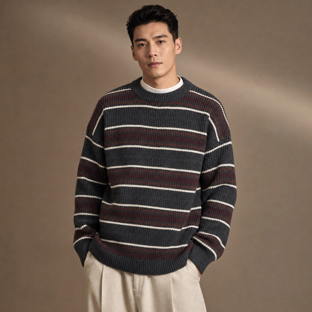 Elwood | Crewneck Jumper Ribbed Knit Drop Shoulder