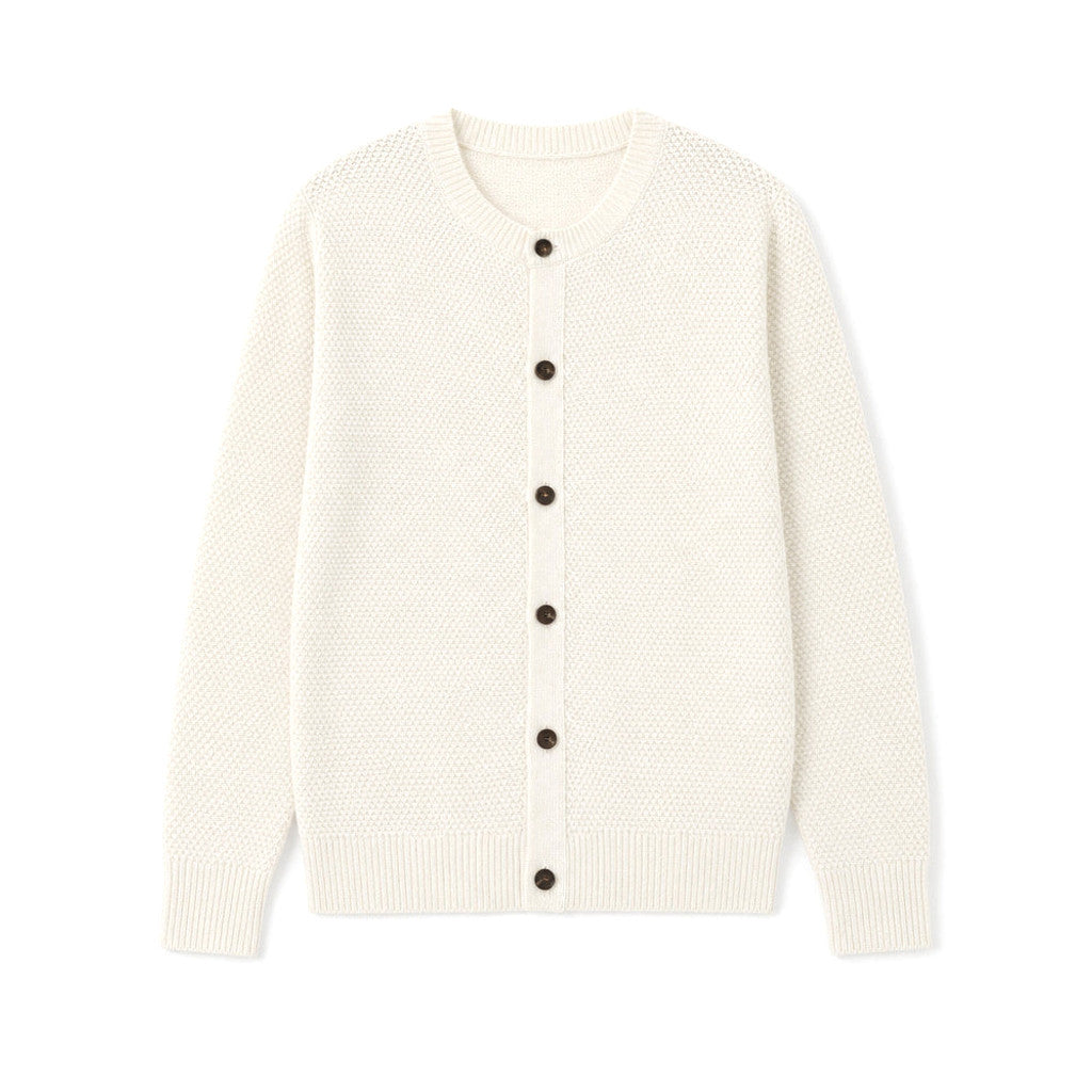 Emmett | Wool Cardigan Seed Stitch Button Front – Product Photo