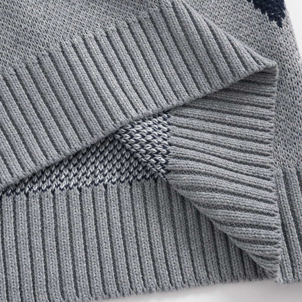Fitzgerald | Argyle Knit Jumper Structured Collar