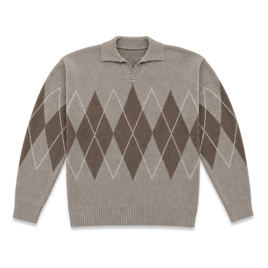 Fitzgerald | Argyle Knit Jumper Structured Collar