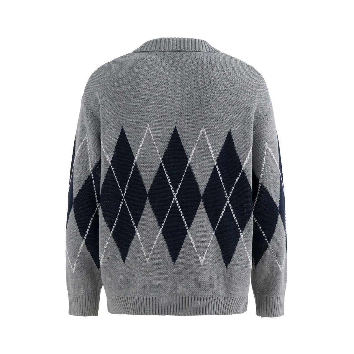 Fitzgerald | Argyle Knit Jumper Structured Collar