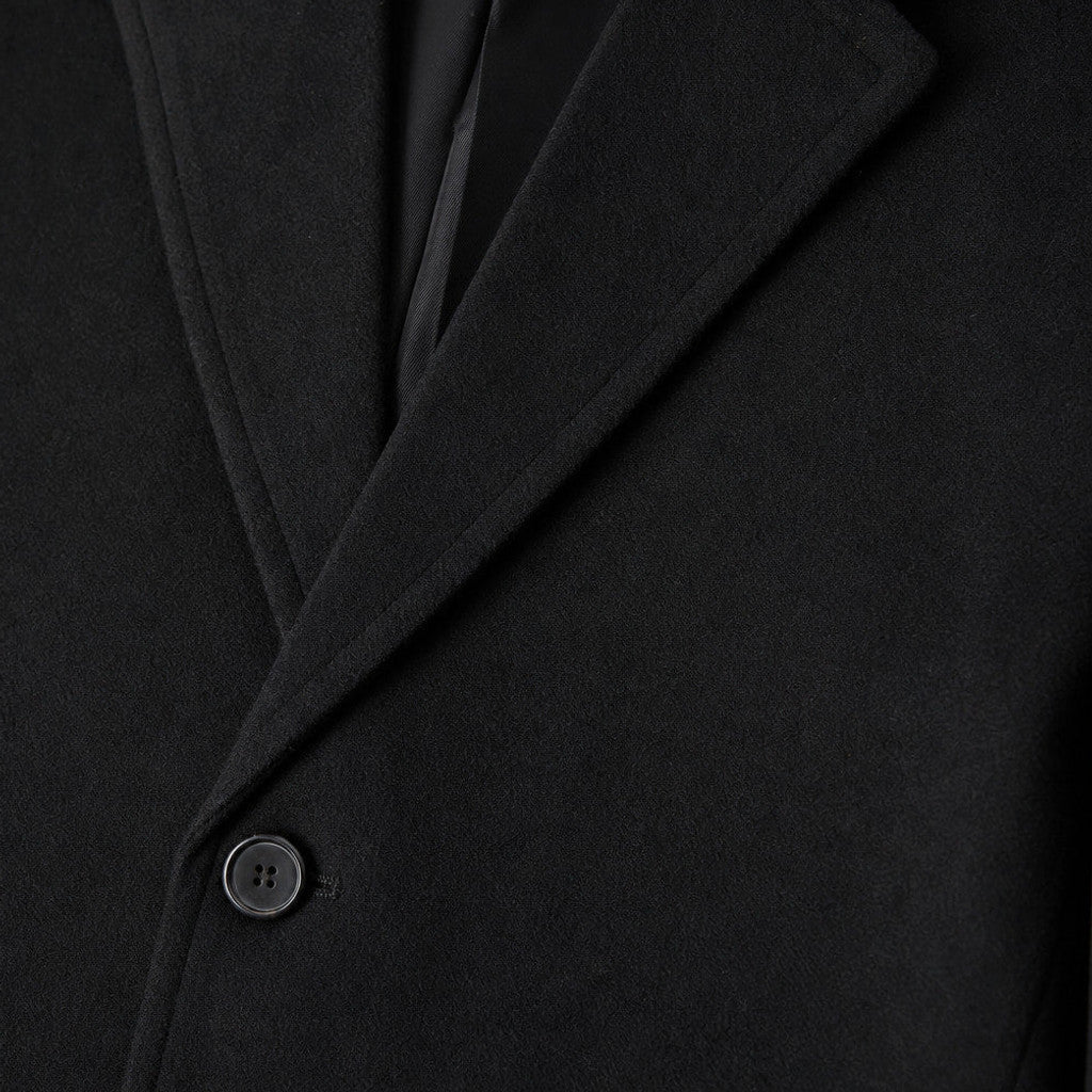 Foxley | Wool Overcoat Single Breasted Black