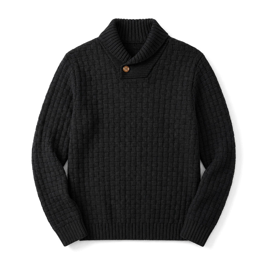 Franklin | Shawl Collar Jumper Basket Weave Knit