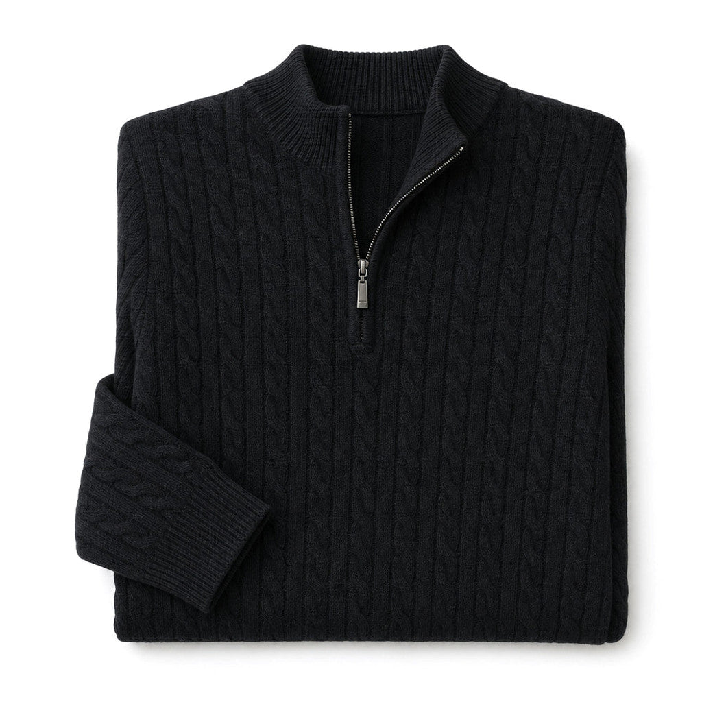Granger | Cable Knit Quarter Zip Jumper – Product Photo