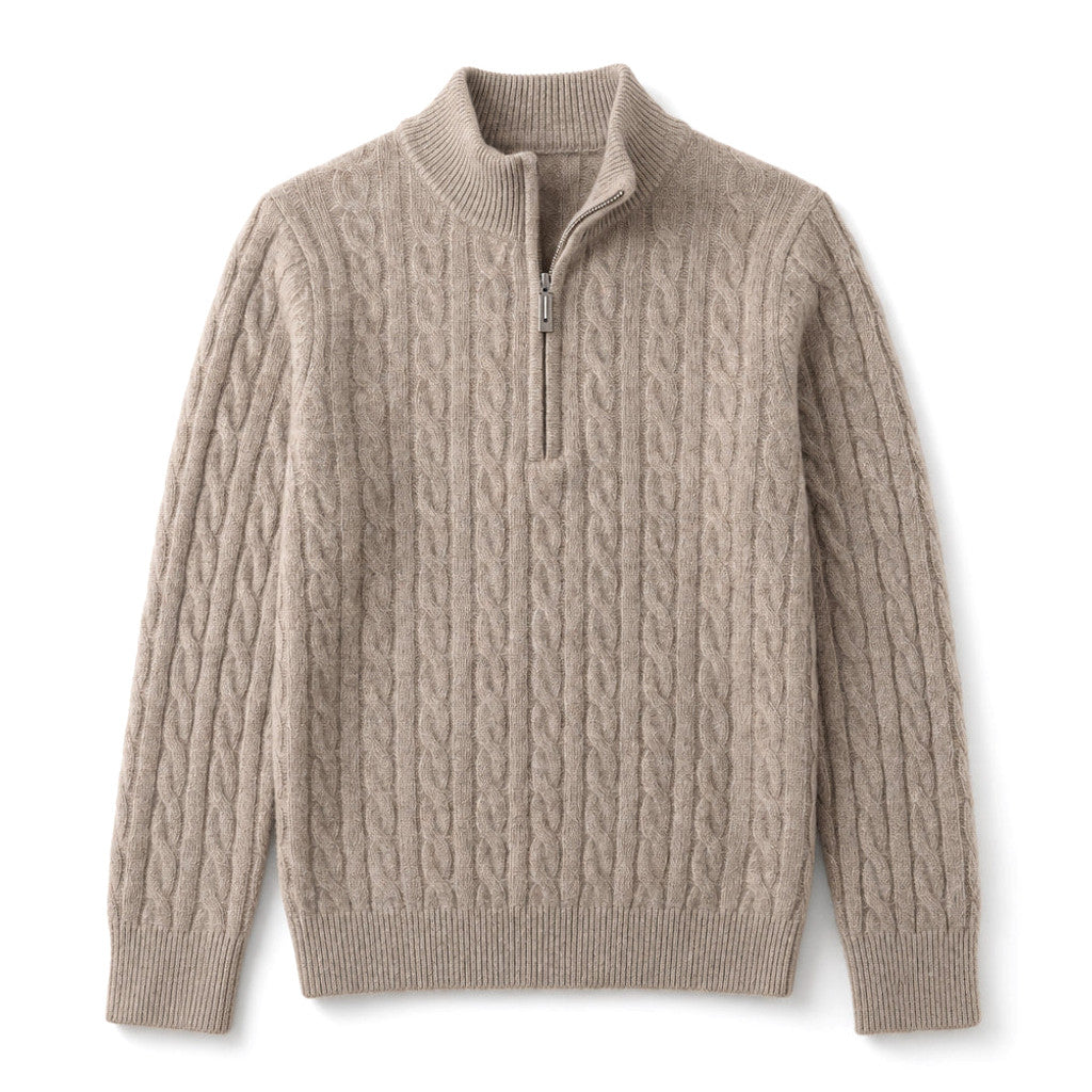 Granger | Cable Knit Quarter Zip Jumper – Product Photo