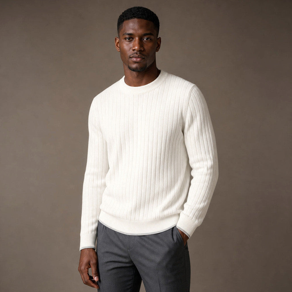 Gresham | Ribbed Crewneck Jumper Cotton-Linen – Product Photo