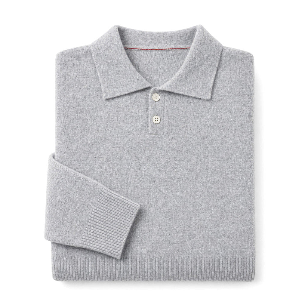 Griffith | Knit Polo Brushed Wool Blend – Product Photo