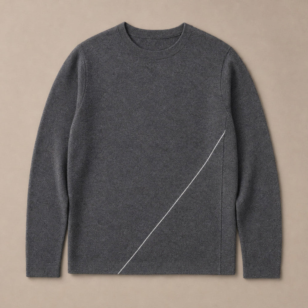 Harvey | Crewneck Jumper Contrast Piping – Product Photo