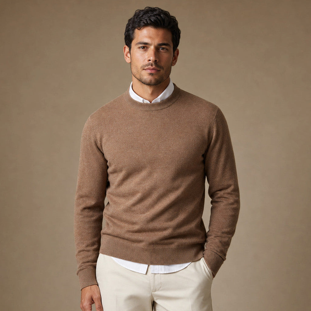 Harvey | Crewneck Jumper Contrast Piping – Product Photo