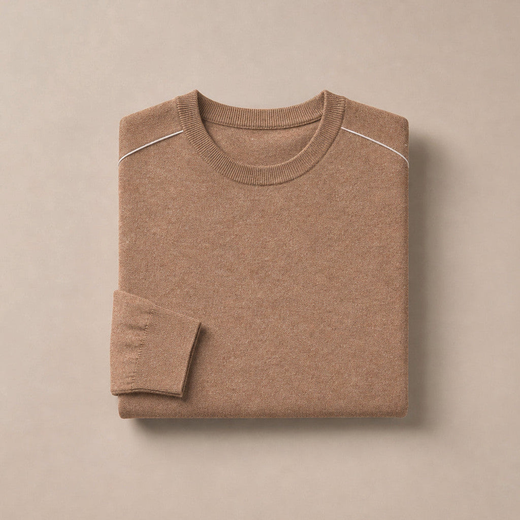 Harvey | Crewneck Jumper Contrast Piping – Product Photo