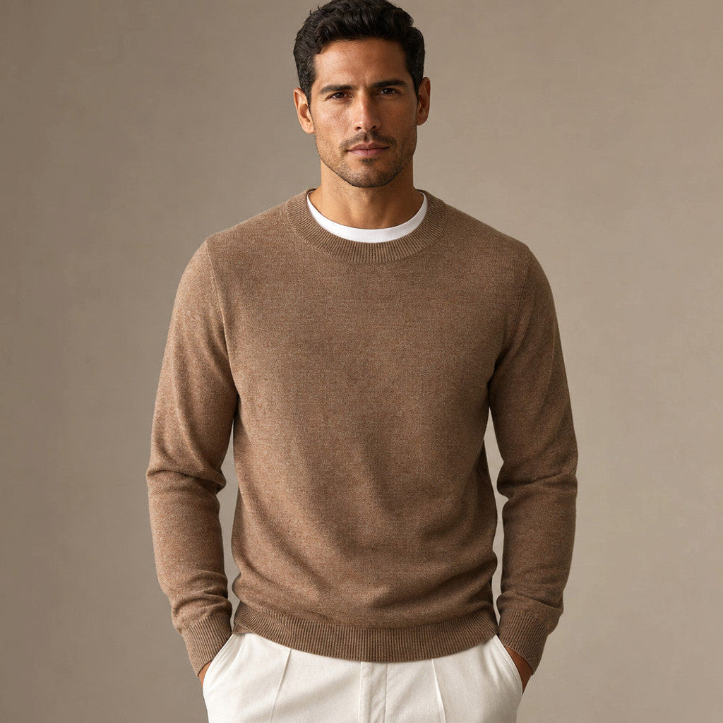 Harvey | Crewneck Jumper Contrast Piping – Product Photo