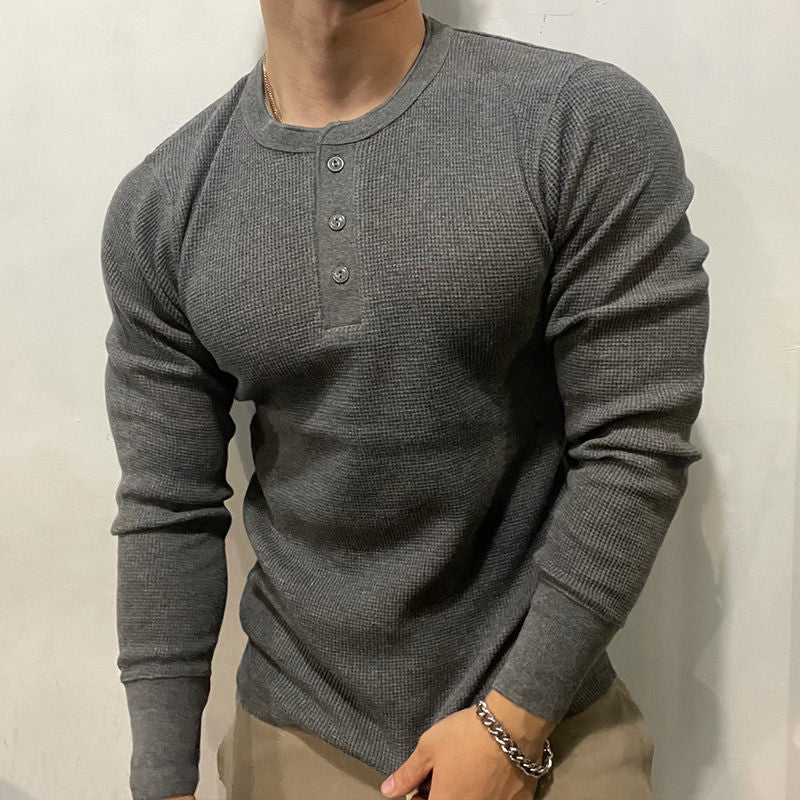 Graven | Fit Shirt Waffle Knit Henley Slim Cut