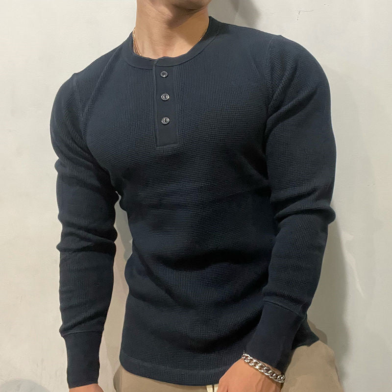Graven | Fit Shirt Waffle Knit Henley Slim Cut