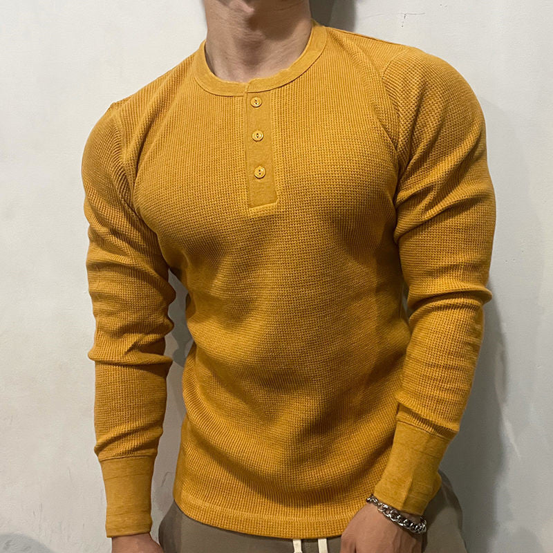 Graven | Fit Shirt Waffle Knit Henley Slim Cut