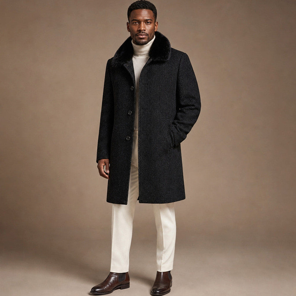 Hendon | Overcoat Quilted Detachable Collar – Product Photo