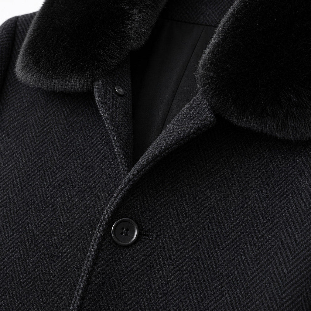 Hendon | Overcoat Quilted Detachable Collar – Product Photo